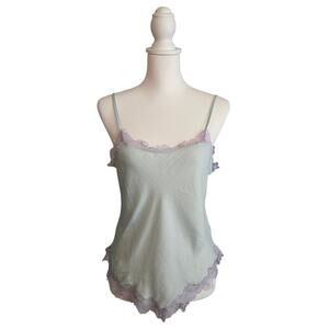 Fairycore Lingerie Lace Trim Cami Size S Mint Lilac Free People Intimately